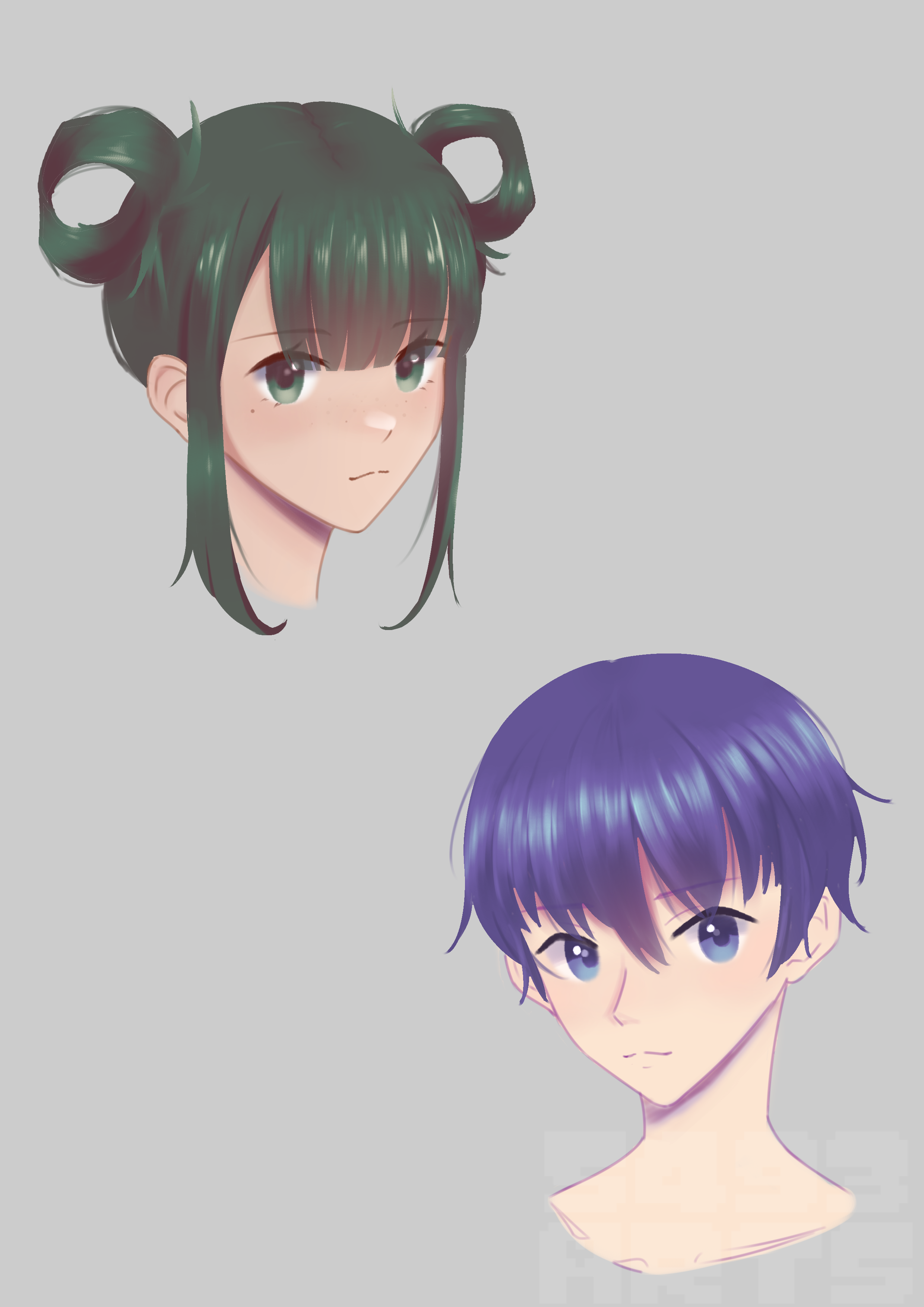 color bust sketches